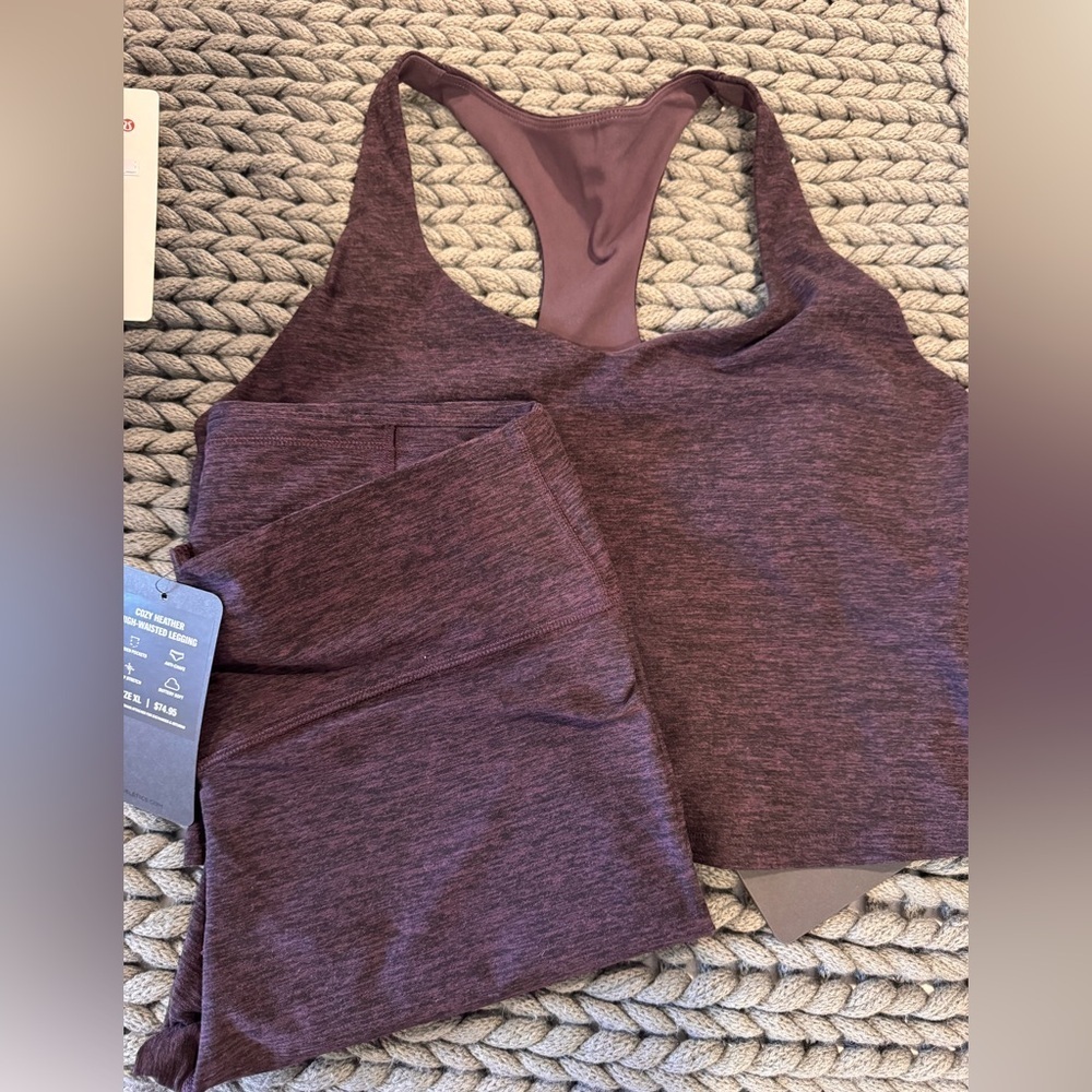 Fabletics Heathered Purple Sports Bra